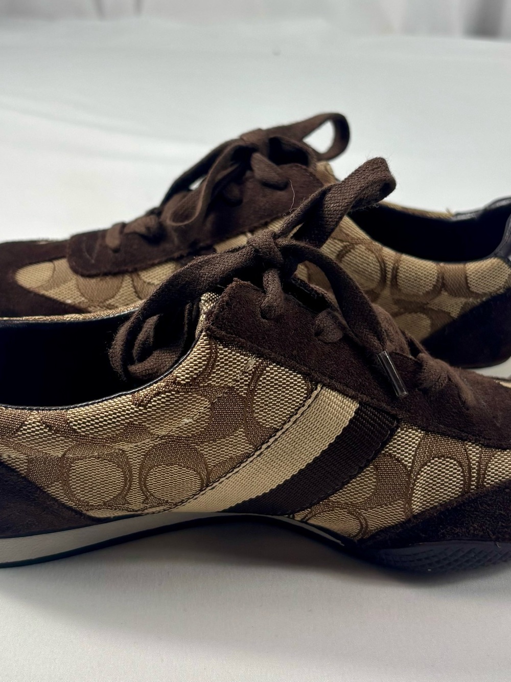 Coach Signature and C Brown Jacquard Sneakers Size 6.5 - Picture 13 of 16